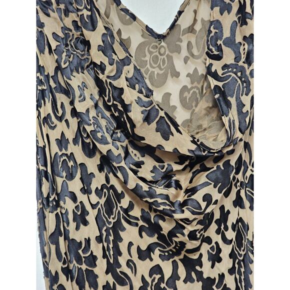 Vtg 2pc Midi Dress 10 Romantic Fairy Grunge Whimsygoth Cowl Neck Burnout Flaw - Picture 12 of 16